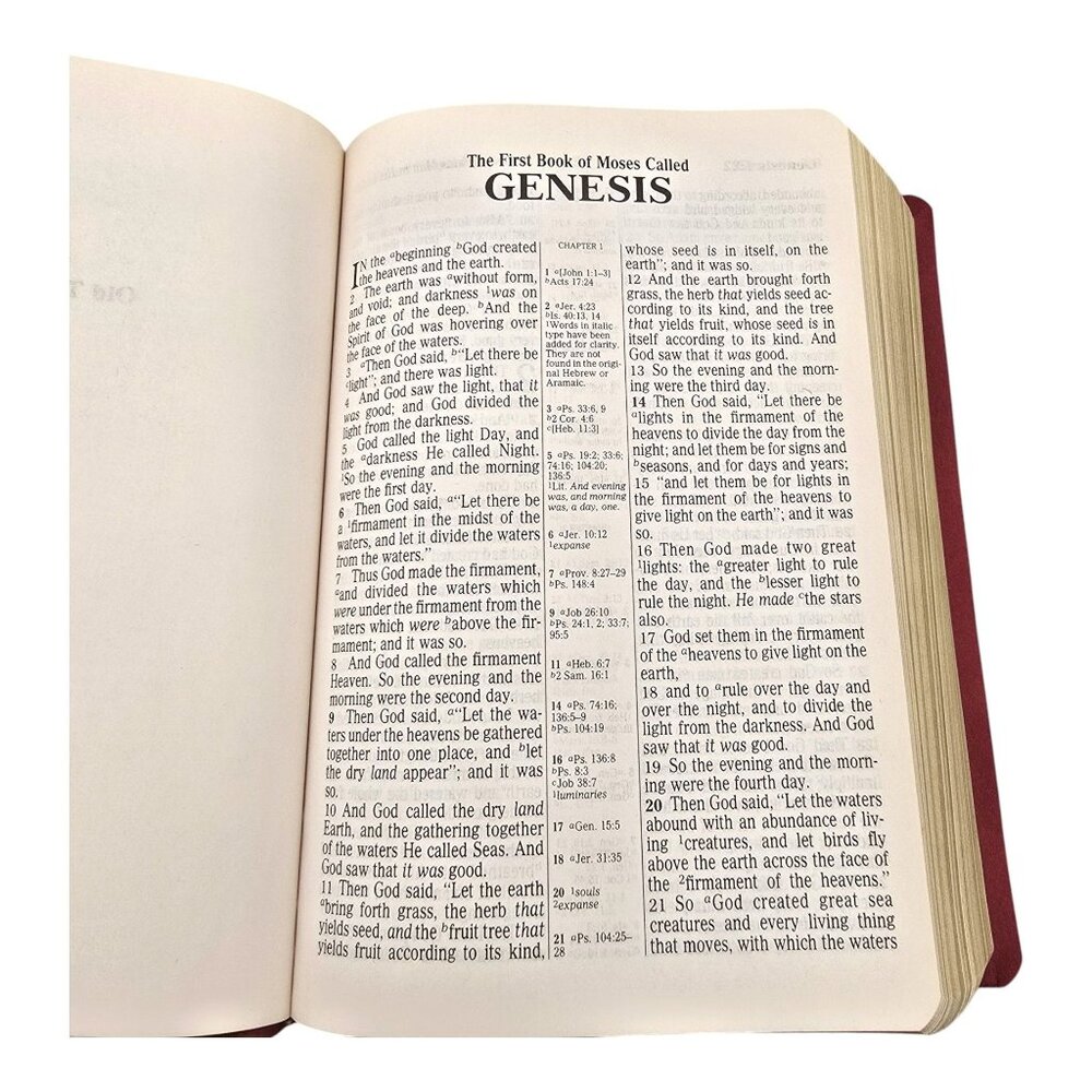 Holy Bible NKJV Giant Print Center-Column Reference Bible Red Faux Leather 1982 - Picture 9 of 16